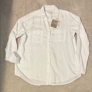 NWT L Thread & Supply white button down